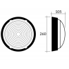 Aplique estanco redondo, hasta 100W, antivandálico, con detector de presencia